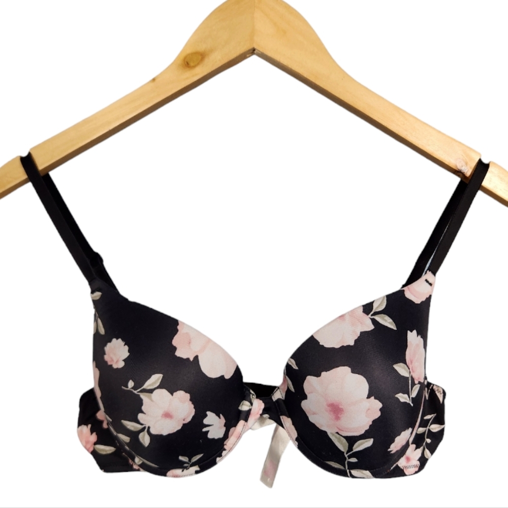 Victoria's secret pink push-up bras floral print  size 38B
